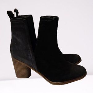 Diba True Later On Black Suede and Leather Combo Booties size 10 EUC